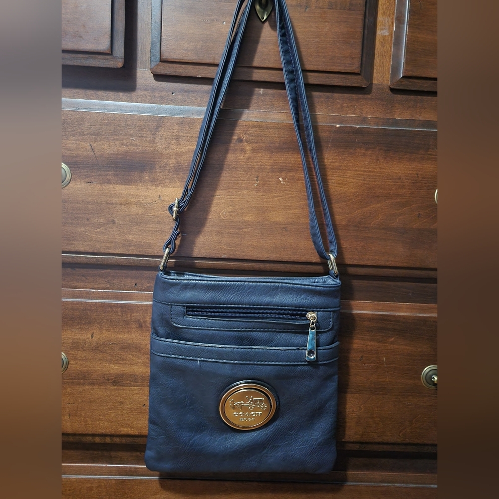 Coach Navy Shoulder/Crossbody Messenger Purse